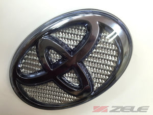 ZELE CARBON HYBRID EMBLEM COVER REAR SMOKE BLACK FOR TOYOTA 86 ZN6 ZENKI ZELE-00040