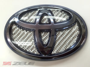 ZELE CARBON HYBRID EMBLEM COVER REAR SMOKE BLACK FOR TOYOTA 86 ZN6 ZENKI ZELE-00040