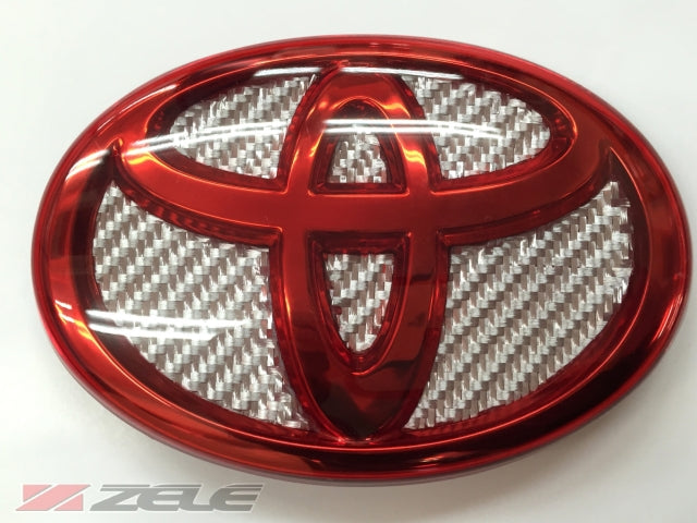 ZELE CARBON HYBRID EMBLEM COVER FRONT AND REAR SET SMOKE BLACK FOR TOYOTA 86 ZN6 ZENKI ZELE-00046