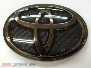 ZELE CARBON HYBRID EMBLEM COVER FRONT SMOKE BLACK FOR TOYOTA 86 ZN6 ZENKI ZELE-00034
