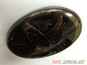 ZELE CARBON HYBRID EMBLEM COVER FRONT SMOKE BLACK FOR TOYOTA 86 ZN6 ZENKI ZELE-00034
