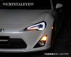 CRYSTAL EYE LED LIGHT BAR HEADLIGHT V3 FOR HALOGEN VEHICLES WITH FLOWING TURN SIGNALS, BLACK FOR TOYOTA 86 HALOGEN CAR SUBARU BRZ HALOGEN CAR J164