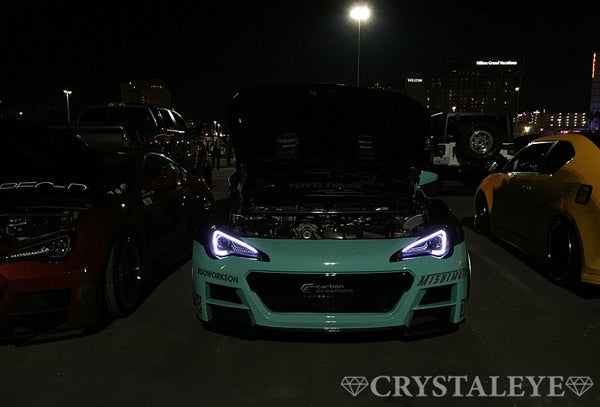 CRYSTAL EYE LED LIGHT BAR HEADLIGHT V3 (BLACK) & FIBER LED TAIL V2 SET RED LENS INNER BLACK (DR) FOR TOYOTA 86 [ EARLY HID CARS] SUBARU BRZ [ EARLY HID CARS] J140BKVC-DR