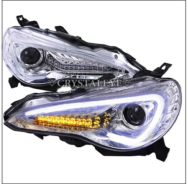 CRYSTAL EYE LED LIGHT BAR HEADLIGHT V3 (CHROME) & FIBER LED TAIL V2 SET BLACK (BR) FOR TOYOTA 86 [ EARLY HID CARS] SUBARU BRZ [ EARLY HID CARS] J140CRVC-BR