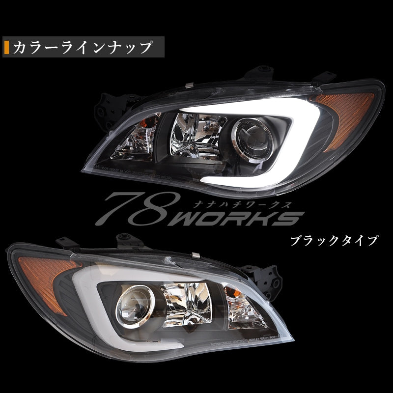 78WORKS FIBER LED HEADLIGHTS (BLACK) FOR GENUINE HID VEHICLES FOR SUBARU GD GG IMPREZA LATE WRX STI IMPREZA SPORTS WAGON S303BK