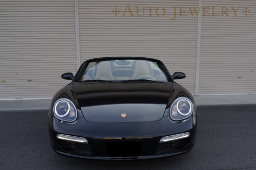 CRYSTAL EYE FIBER RING LED POSITION HEADLIGHT (FOR HALOGEN VEHICLES) BLACK AUTO JEWELRY FOR PORSCHE 987 BOXSTER CAYMAN ZENKI S210BK