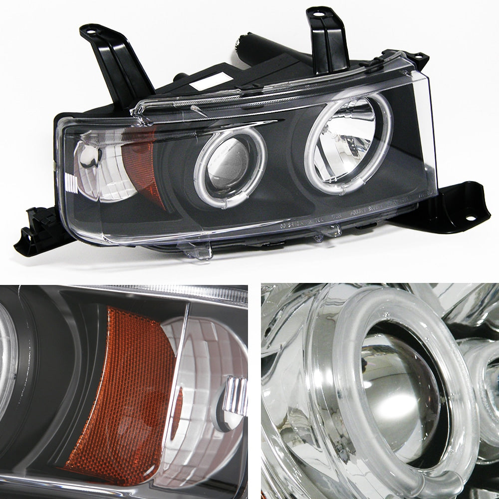 CRYSTAL EYE CCFL SQUID RING PROJECTOR HEADLIGHT AMBER REFLECTOR BLACK TYPE FOR TOYOTA BB NCP30  S359BK