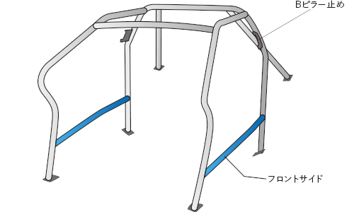OKUYAMA DASH ROLL CAGE STEEL 8P For TOYOTA AQUA NHP10 721-058-0