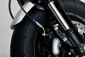 PLOT SWAGE-LINE PRO FRONT BRAKE HOSE KIT TRI-PIECE STAINLESS STEEL FITTINGS CLEAR HOSE FOR HARLEY-DAVIDSON FXFB FXFBS ABS STP905FT