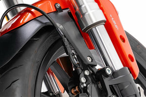 PLOT SWAGE-LINE PRO FRONT BRAKE HOSE KIT BI-PIECE BLACK STAINLESS STEEL FITTINGS BLACK SMOKE HOSE FOR HARLEY-DAVIDSON X350 BTPB912FB
