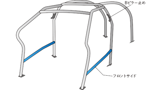 OKUYAMA DASH ROLL CAGE STEEL 8P  For SUZUKI ALTO WORKS HA36S 727-612-0
