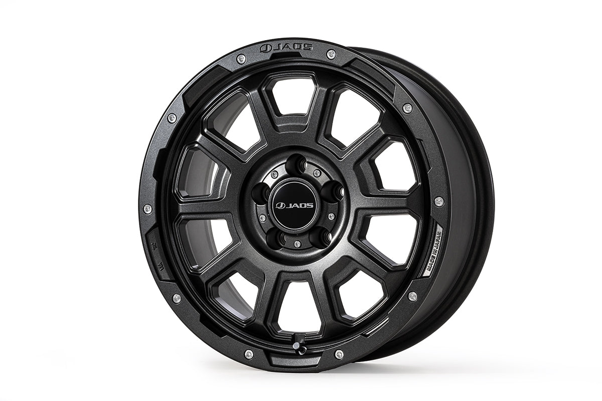 JAOS ADAMAS BL5 17X7.5J+25 5H114.3 MATTE GLASS BLACK 4-WHEEL SET WITH LUG NUTS FOR TOYOTA RAV4 60 ADVENTURE A900C777MGB