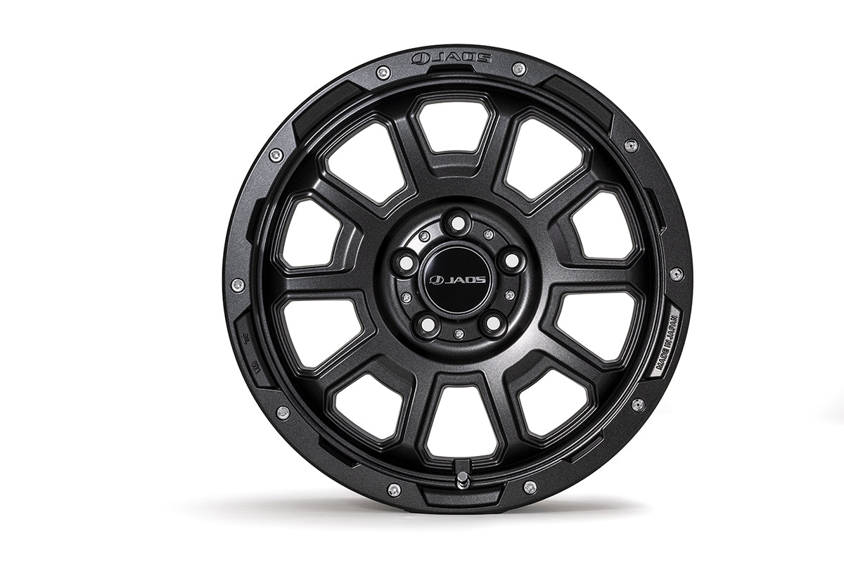 JAOS ADAMAS BL5 17X7.5J+25 5H114.3 MATTE GLASS BLACK 4-WHEEL SET WITH LUG NUTS FOR TOYOTA RAV4 60 ADVENTURE A900C777MGB