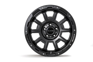 JAOS ADAMAS BL5 17X7.5J+25 5H114.3 MATTE GLASS BLACK 4-WHEEL SET WITH LUG NUTS FOR TOYOTA RAV4 60 ADVENTURE A900C777MGB