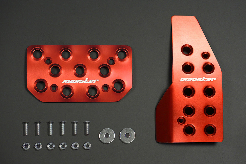 MONSTER SPORT SPORTS DRIVING PEDAL COVER RED ALUMITE AT FOR SUZUKI SWIFT ZC13S ZC43S ZC53S ZD53S ZC83S ZD83S 849525-7650M