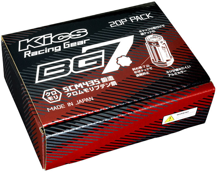 KYO-EI KICS BG7 NUT 20P ATTACHED CAP M12XP1.5 GLORIOUSE BLACK BG7F01