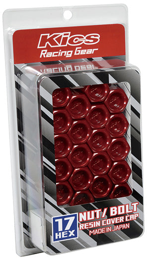 KYO-EI KICS RESIN COVER CAP FOR 17HEX NUT & BOLT REFILL RED ZCRC17R