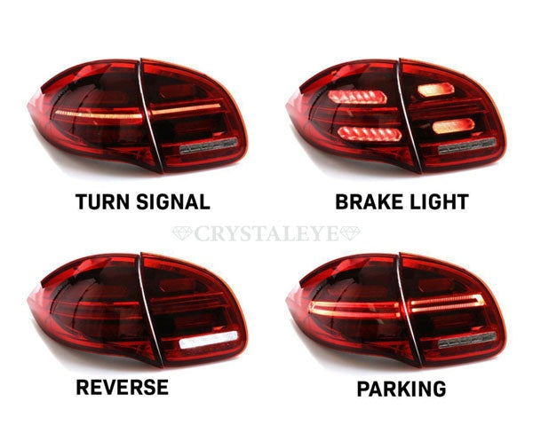 CRYSTAL EYE LATE STYLE FIBER LED TAIL (RED CLEAR) FOR PORSCHE 958 CAYENNE ZENKI D080RC