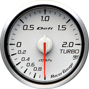 DEFI RACER GAUGE STYLE98 HOMMAGE TURBO -100kPa TO +200kPa WHITE DF16605