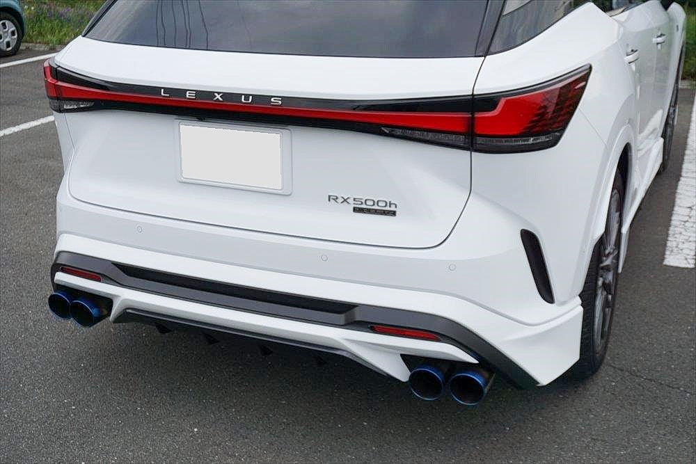 EXART ONE MUFFLER SILKY SOUND TITANIUM OVAL TAILPIPE (110MM X 70MM 4 PIECES) EXHAUST EXHAUST FOR LEXUS RX350 5BA-TALA15 5BA-TALA10 T24A-FTS EA02-LX122-FT-F-SPORT-STANDARD-BUMPER-&-REAR-BUMPER-SPOILER-SPORTY-AERO-PACKAGE