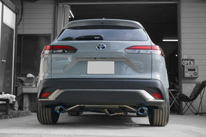 EXART ONE MUFFLER CARBON FIBER OVAL TAILPIPE (120MM X 85MM 2 PIECES) EXHAUST EXHAUST FOR TOYOTA COROLLA CROSS 6AA-ZVG11 HYBRID 2ZR-FXE 2ZR-1NM-1MM EA02-TY115-C