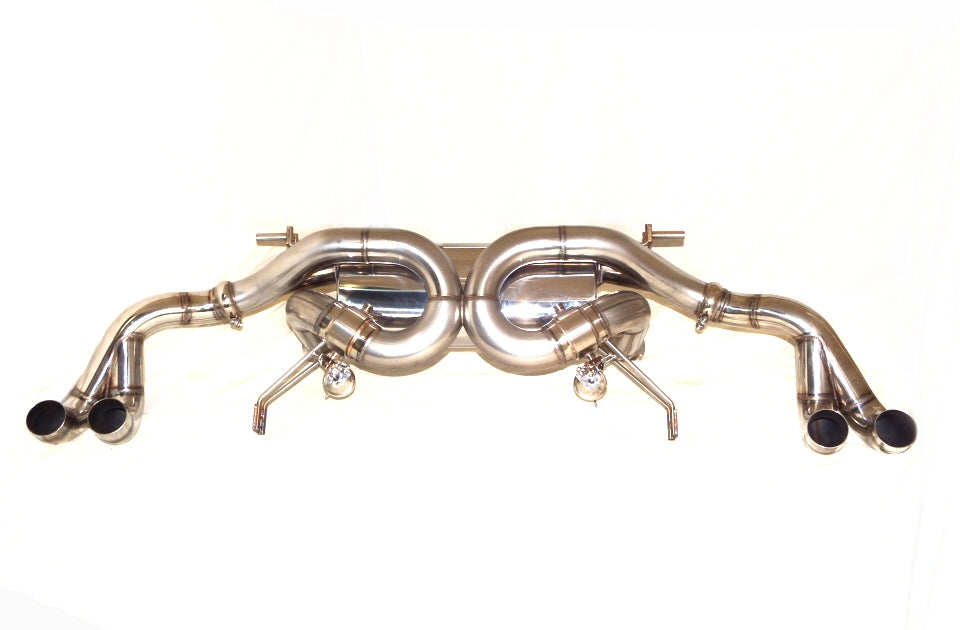 KREISSIEG CAT-BACK F1 SOUND VALVETRONIC EXHAUST SYSTEM STAINLESS STEEL FLOATING CURL TAIL SANDBLASTED KSG LOGO MARK FOR LAMBORGHINI HURACAN LP580-2 LAH580-01-STAINLESS