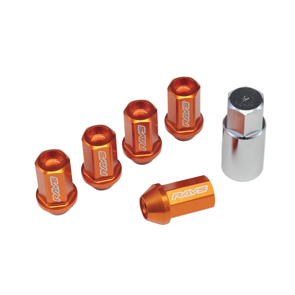 RAYS DURA-LOCK&NUT L42 STRAIGHT M12X1.5 OR (ORANGE) 74020001005OR