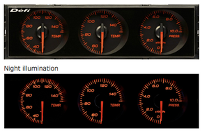 DEFI DIN-GAUGE COMBINATION METER (RED CHARACTERS/RED ILLUMINATION/RED POINTER) DF14404
