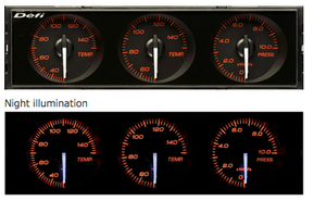 DEFI DIN-GAUGE COMBINATION METER (RED CHARACTERS/RED ILLUMINATION/WHITE POINTER) DF14402
