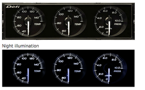 DEFI DIN-GAUGE COMBINATION METER (WHITE CHARACTERS/WHITE ILLUMINATION/WHITE POINTER) DF14401