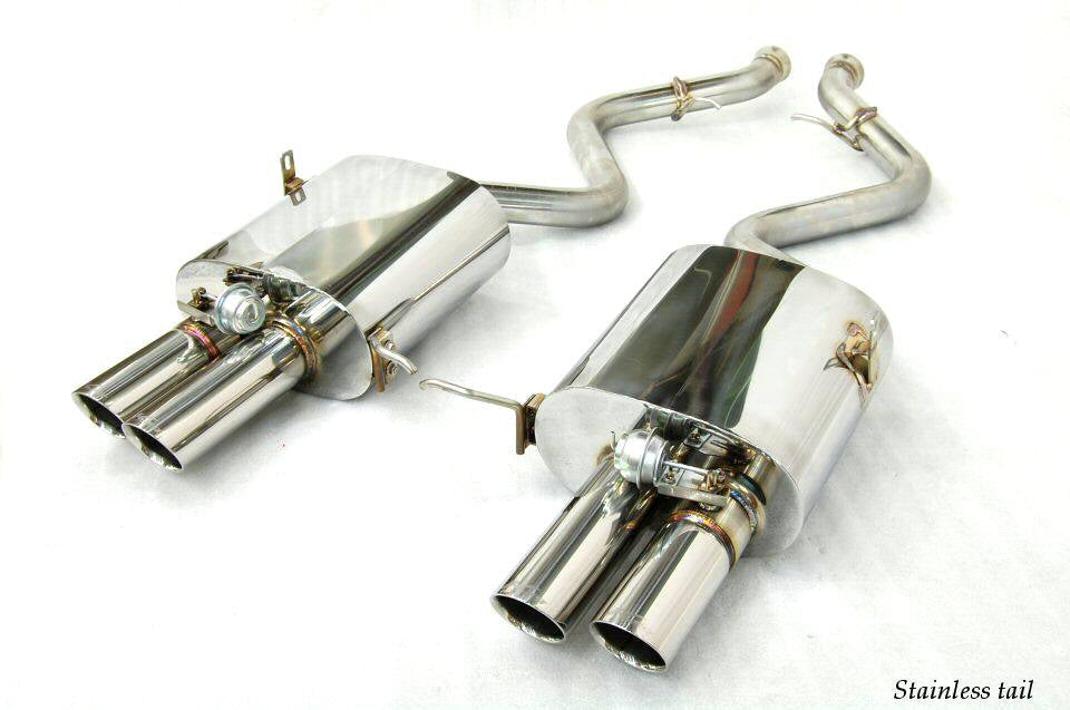 KREISSIEG CAT-BACK F1 SOUND VALVETRONIC EXHAUST SYSTEM STAINLESS STEEL BILLET FLOATING CURL TAIL SANDBLASTED KSG LOGO MARK FOR BMW E90 M3  BME90-03-STAINLESSBILLET
