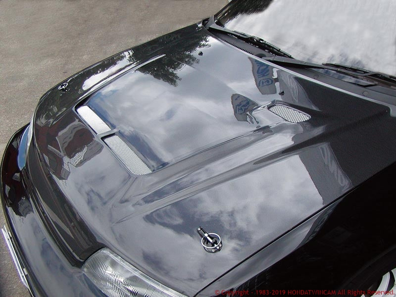 FEEL'S HONDA TWINCAM LIGHTWEIGHT BONNET AIR DUCT PLAIN CARBON FOR HONDA CR-X EF9 FEELS-00459