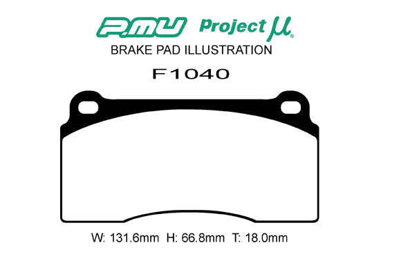 PROJECT MU STREET SPORTS TYPE PS FRONT BRAKE PADS WITHOUT SENSOR FOR FERRARI F50 NONE F1040-TYPE-PS