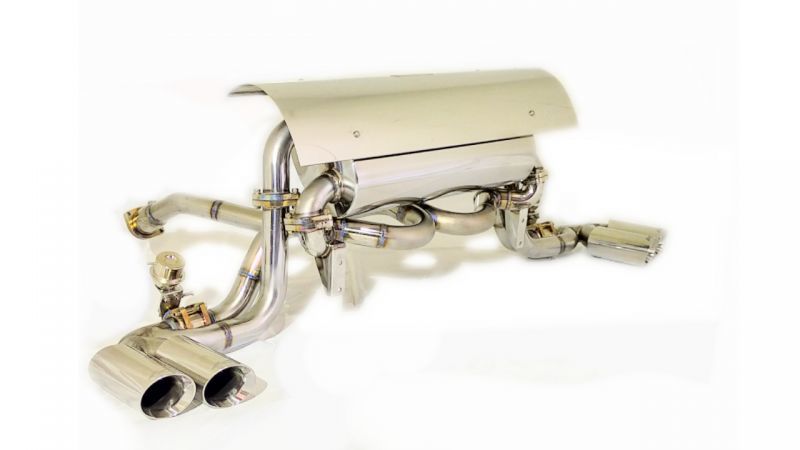 KREISSIEG F1 SOUND VALVETRONIC EXHAUST SYSTEM SUPER HOWLING VER. STAINLESS STEEL FLOATING CURL TAIL SANDBLAST KSG LOGO MARK FOR FERRARI F360 MODENA SPIDER F360-13-STAINLESS-MODENA