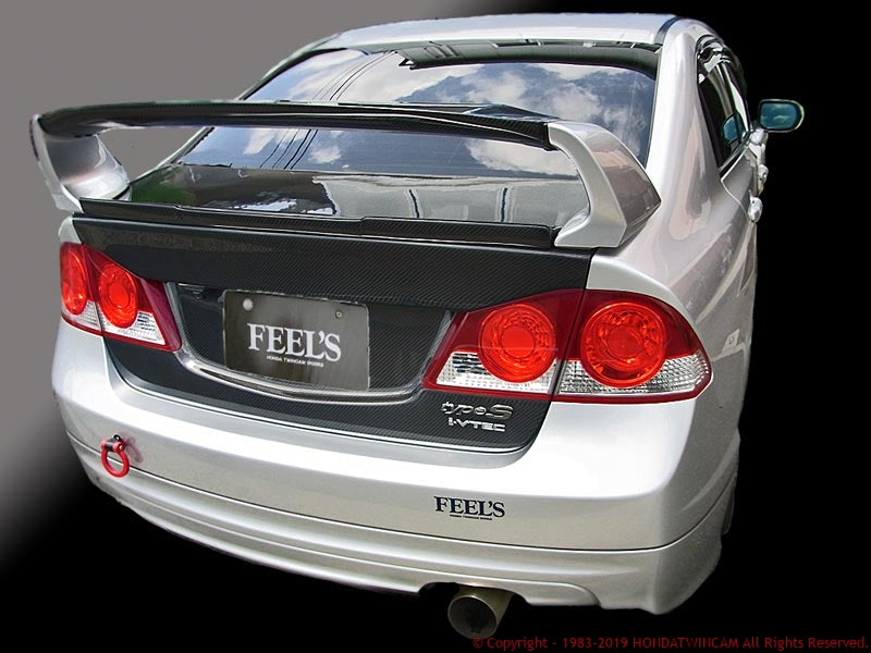 FEEL'S HONDA TWINCAM TRUNK SPOILER TWILL WEAVE CARBON FOR HONDA CIVIC FD2 TYPER FEELS-00240