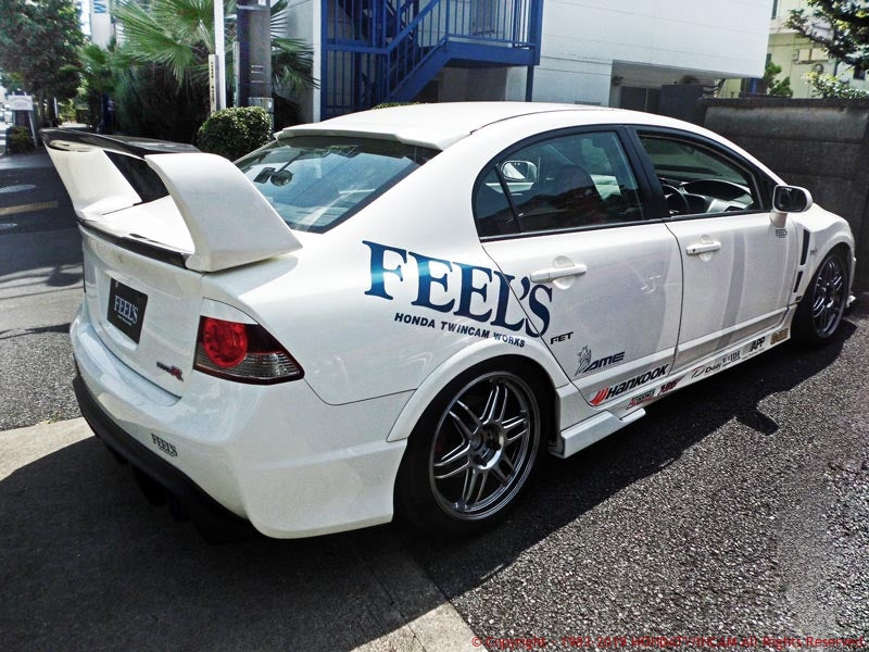 FEEL'S HONDA TWINCAM HIGH SIDE SPOILER TWILL WEAVE CARBON FOR HONDA CIVIC FD2 TYPER FEELS-00238