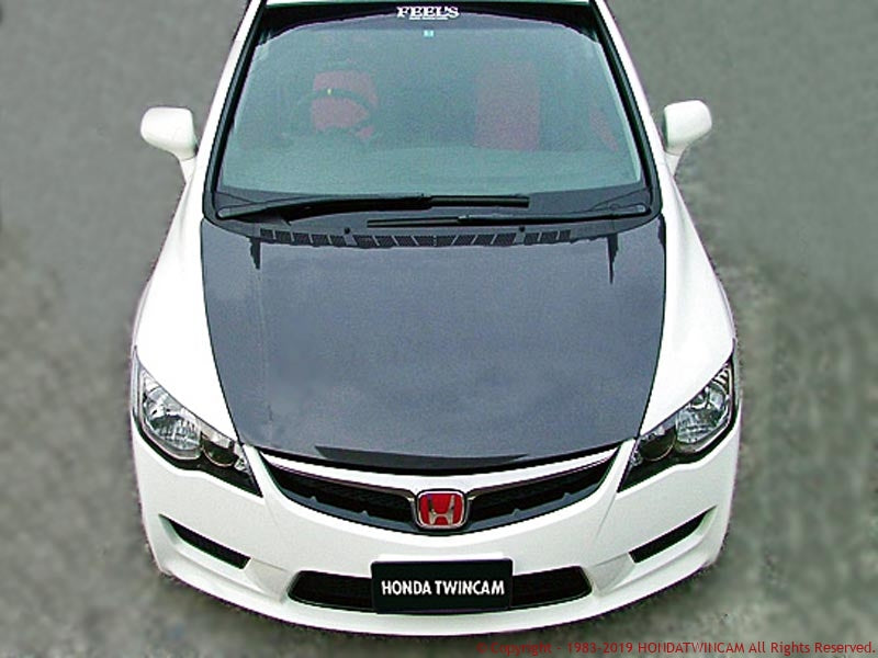 FEEL'S HONDA TWINCAM LIGHTWEIGHT BONNET (NORMAL SHAPE) TWILL WEAVE CARBON FOR HONDA CIVIC FD2 TYPER FEELS-00228