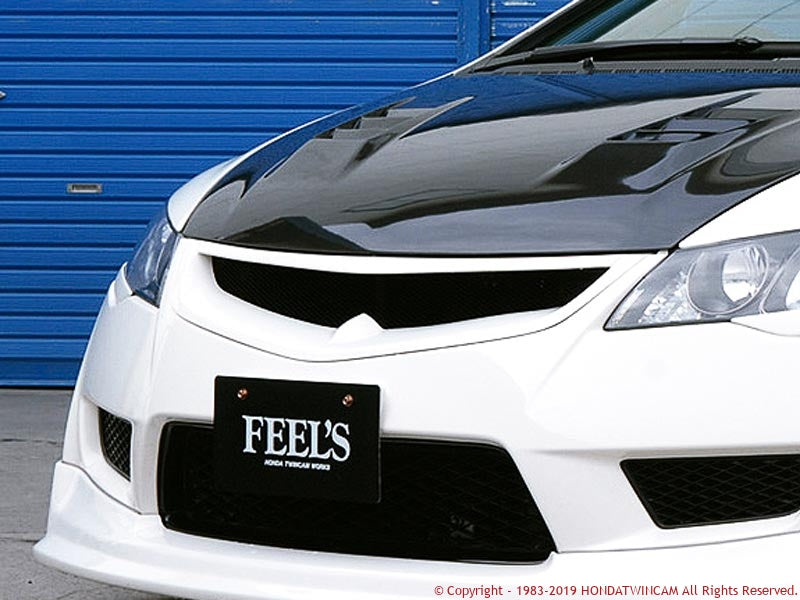 FEEL'S HONDA TWINCAM SPORTS FRONT GRILL FRP PB83B FOR HONDA CIVIC FD2 TYPER FEELS-00285
