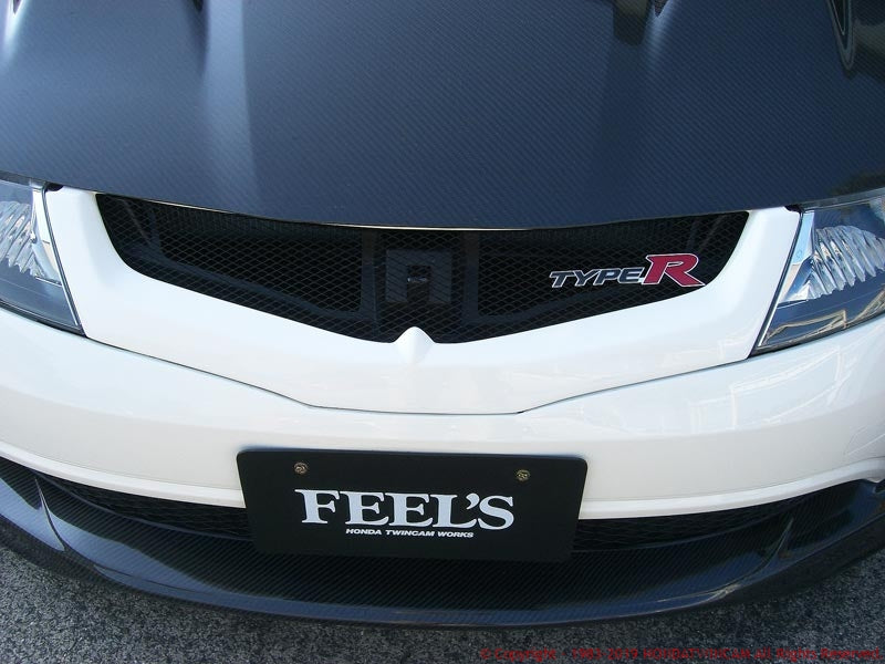 FEEL'S HONDA TWINCAM SPORTS FRONT GRILL FRP FOR HONDA CIVIC FN2 TYPE R EURO FEELS-00352