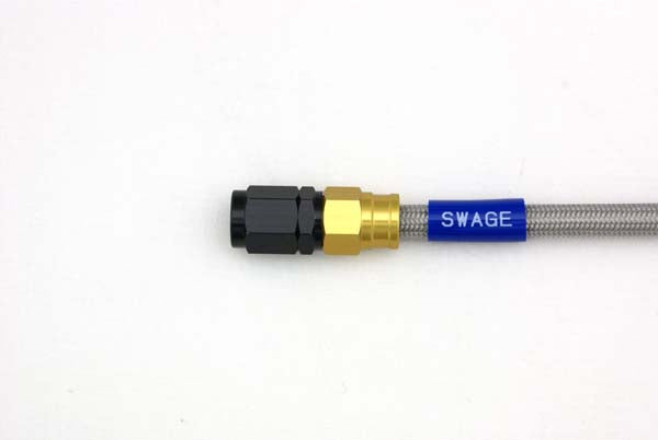 PLOT SWAGE-LINE FRONT BRAKE HOSE KIT GOLD AND BLACK ALUMINUM FITTINGS CLEAR HOSE FOR HARLEY-DAVIDSON XL1200C GAF816
