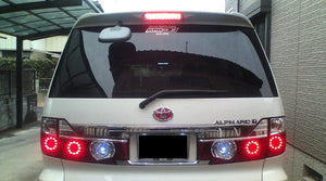 CRYSTAL EYE FUGA GT-R TYPE VULCAN LED TAIL LAMP (RED CLEAR) FOR TOYOTA ALPHARD 10 ZENKI J020RC