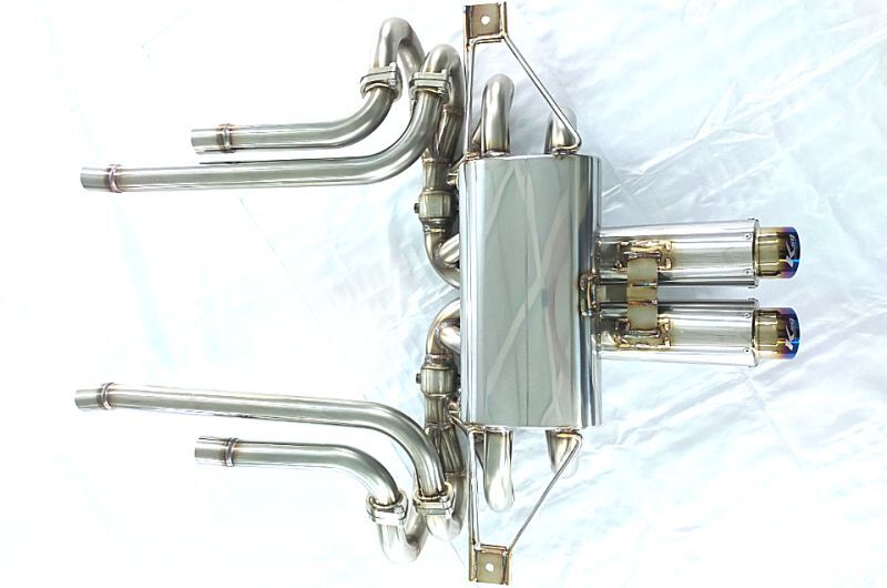 KREISSIEG F1 SOUND VALVETRONIC EXHAUST SYSTEM TITANIUM TAIL SANDBLASTED KSG LOGO MARK FOR LAMBORGHINI COUNTACH ANV LAC-02-TITANIUM