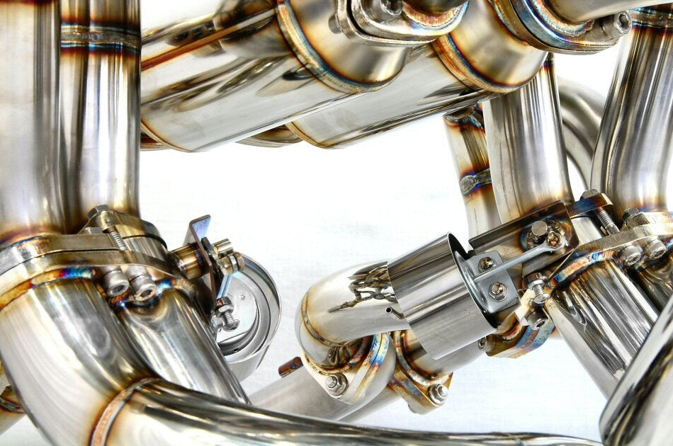 KREISSIEG F1 SOUND VALVETRONIC EXHAUST SYSTEM TITANIUM TAIL SANDBLASTED KSG LOGO MARK WITH BUMPER FOR LAMBORGHINI DIABLO 5.0 VT SV ROADSTER LAD-04-TITANIUM-WITHBUMPER