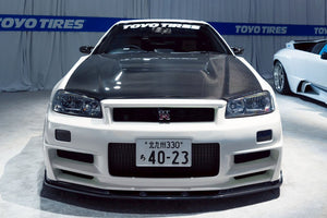 GARAGE ACTIVE DRY CARBON HOOD (CENTER DUCT TYPE 1) FOR NISSAN SKYLINE GTR BNR34 GARAGE-ACTIVE-00044