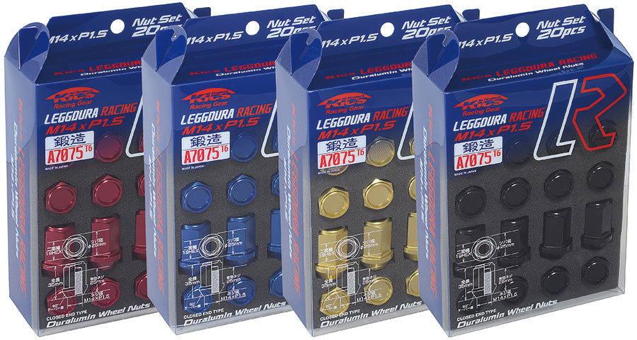 KYO-EI KICS LEGGDURA RACING M14XP1.5 20PCS NUT SET KIN4R