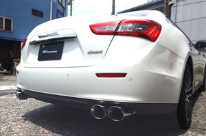 KREISSIEG F1 SOUND VALVETRONIC EXHAUST SYSTEM STAINLESS STEEL FLOATING CURL TAIL SANDBLASTED KSG LOGO MARK 2WD 410HP FOR MASERATI GHIBLI V6 2WD YEAR 2020~ 410HP MGB-01-STAINLESS-2WD-410HP-2020