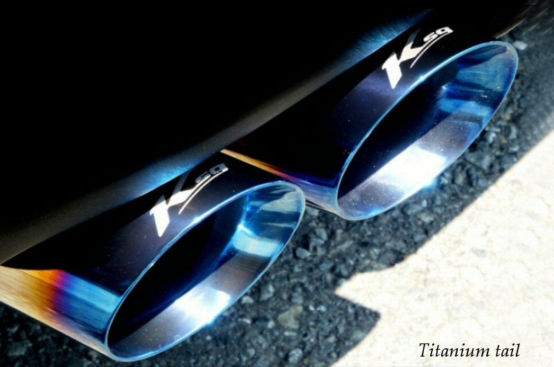 KREISSIEG F1 SOUND VALVETRONIC EXHAUST SYSTEM TITANIUM FLOATING CURL TAIL SANDBLASTED KSG LOGO MARK 4WD 410HP FOR MASERATI GHIBLI V6 4WD YEAR 2018~2019 410HP MGB-01-TITANIUM-4WD-410HP-2018-2019