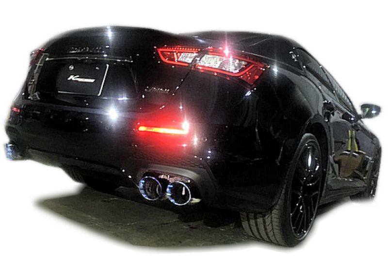 KREISSIEG F1 SOUND VALVETRONIC EXHAUST SYSTEM TITANIUM FLOATING CURL TAIL SANDBLASTED KSG LOGO MARK 4WD 430HP FOR MASERATI GHIBLI V6 4WD YEAR 2020~ 430HP MGB-01-TITANIUM-4WD-430HP-2020