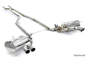 KREISSIEG CAT-BACK F1 SOUND VALVETRONIC EXHAUST SYSTEM STAINLESS STEEL FLOATING CURL TAIL SANDBLASTED KSG LOGO MARK FOR MASERATI GRANSPORT MGS-04-STAINLESS