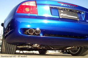 KREISSIEG CAT-BACK F1 SOUND VALVETRONIC EXHAUST SYSTEM STAINLESS STEEL BILLET FLOATING CURL TAIL SANDBLASTED KSG LOGO MARK EARLY MODEL FOR MASERATI COUPE V8 4.2 MASERATI SPIDER V8 4.2 YEAR 02~05 V8 4.2L MCP-05-STAINLESSBILLET-EARLY